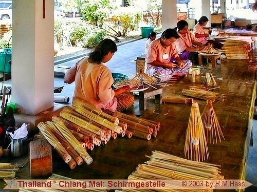 Herstellung der Schirmgestelle Herstellung der Schirmgestelle