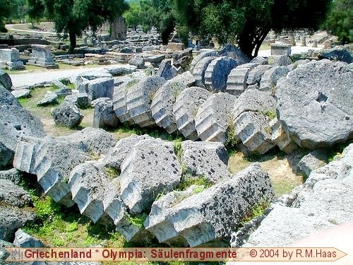 Zusammengelegte S&auml;ulenfragmente